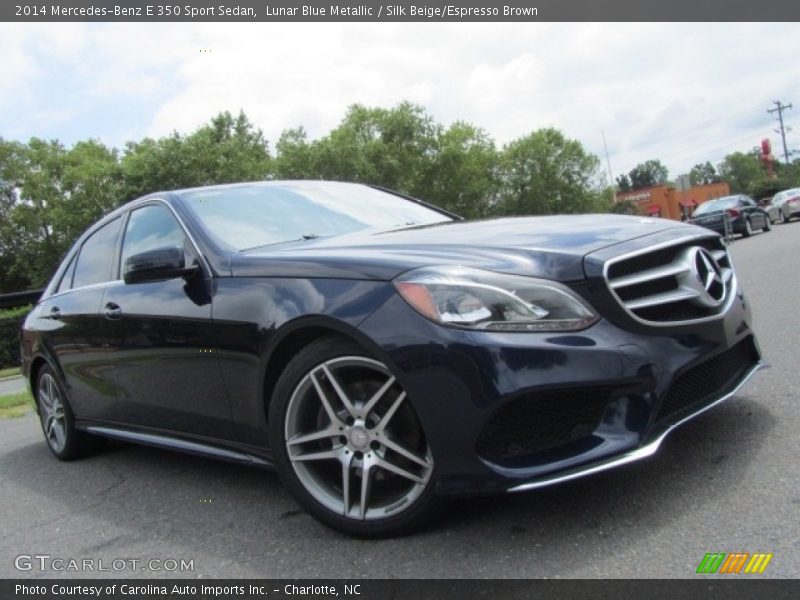 Lunar Blue Metallic / Silk Beige/Espresso Brown 2014 Mercedes-Benz E 350 Sport Sedan