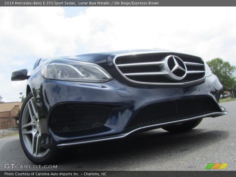 Lunar Blue Metallic / Silk Beige/Espresso Brown 2014 Mercedes-Benz E 350 Sport Sedan