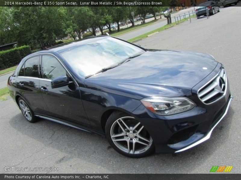 Lunar Blue Metallic / Silk Beige/Espresso Brown 2014 Mercedes-Benz E 350 Sport Sedan