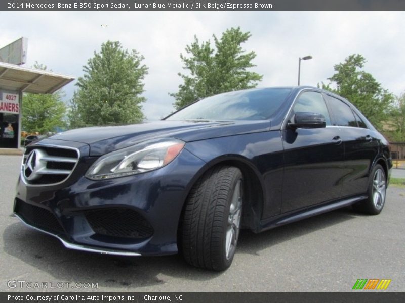 Lunar Blue Metallic / Silk Beige/Espresso Brown 2014 Mercedes-Benz E 350 Sport Sedan