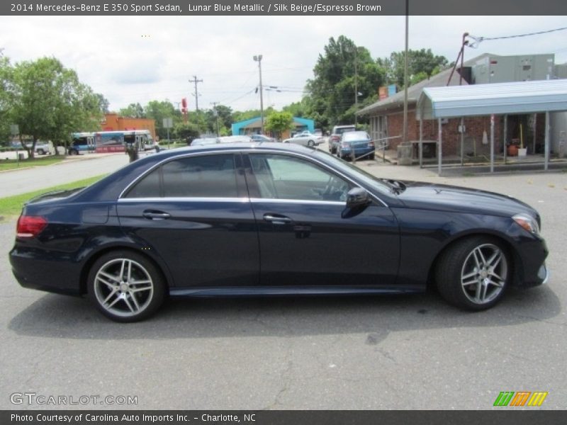 Lunar Blue Metallic / Silk Beige/Espresso Brown 2014 Mercedes-Benz E 350 Sport Sedan