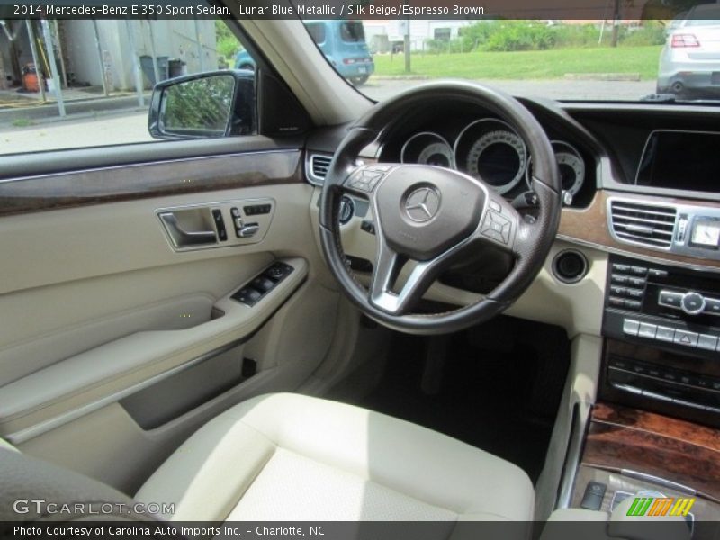 Lunar Blue Metallic / Silk Beige/Espresso Brown 2014 Mercedes-Benz E 350 Sport Sedan