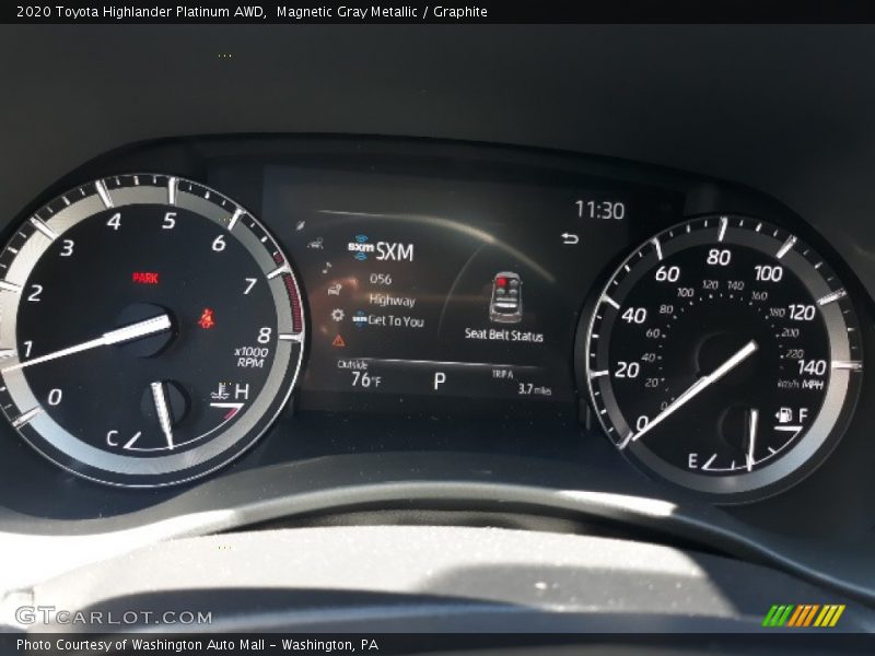 Magnetic Gray Metallic / Graphite 2020 Toyota Highlander Platinum AWD