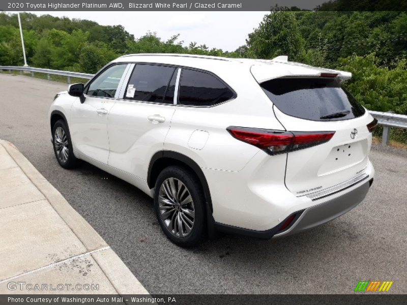 Blizzard White Pearl / Glazed Caramel 2020 Toyota Highlander Platinum AWD