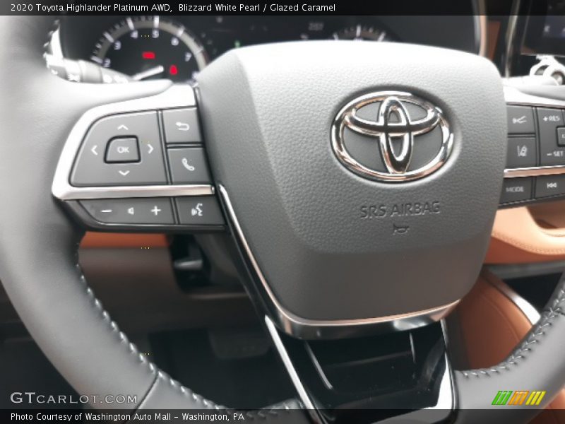 Blizzard White Pearl / Glazed Caramel 2020 Toyota Highlander Platinum AWD
