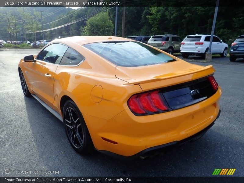 Orange Fury / Ebony 2019 Ford Mustang GT Premium Fastback