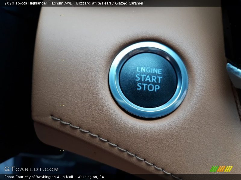 Blizzard White Pearl / Glazed Caramel 2020 Toyota Highlander Platinum AWD