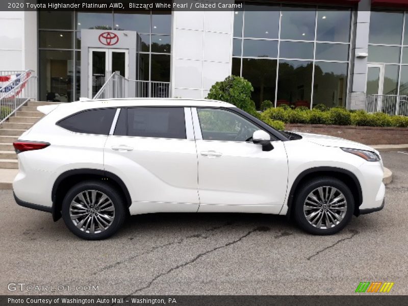 Blizzard White Pearl / Glazed Caramel 2020 Toyota Highlander Platinum AWD