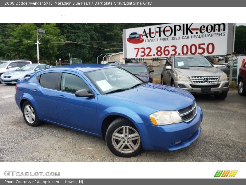 Marathon Blue Pearl / Dark Slate Gray/Light Slate Gray 2008 Dodge Avenger SXT