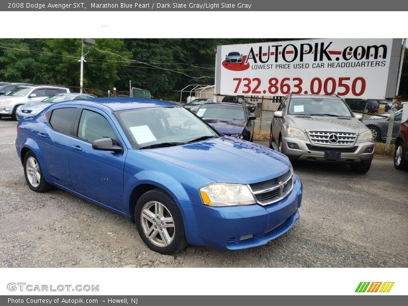 Marathon Blue Pearl / Dark Slate Gray/Light Slate Gray 2008 Dodge Avenger SXT