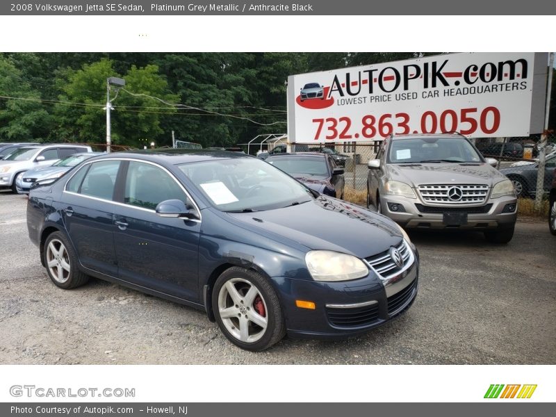 Platinum Grey Metallic / Anthracite Black 2008 Volkswagen Jetta SE Sedan