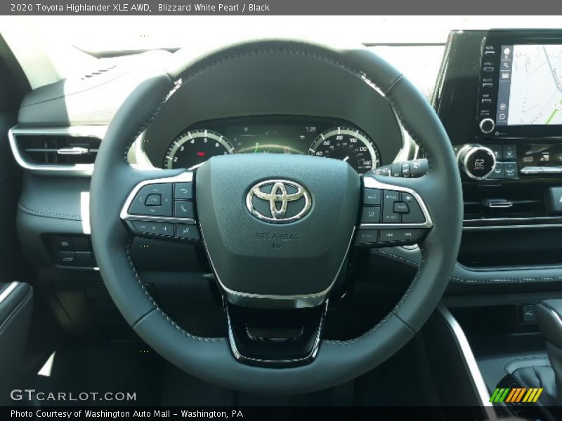 Blizzard White Pearl / Black 2020 Toyota Highlander XLE AWD