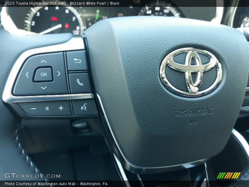 Blizzard White Pearl / Black 2020 Toyota Highlander XLE AWD