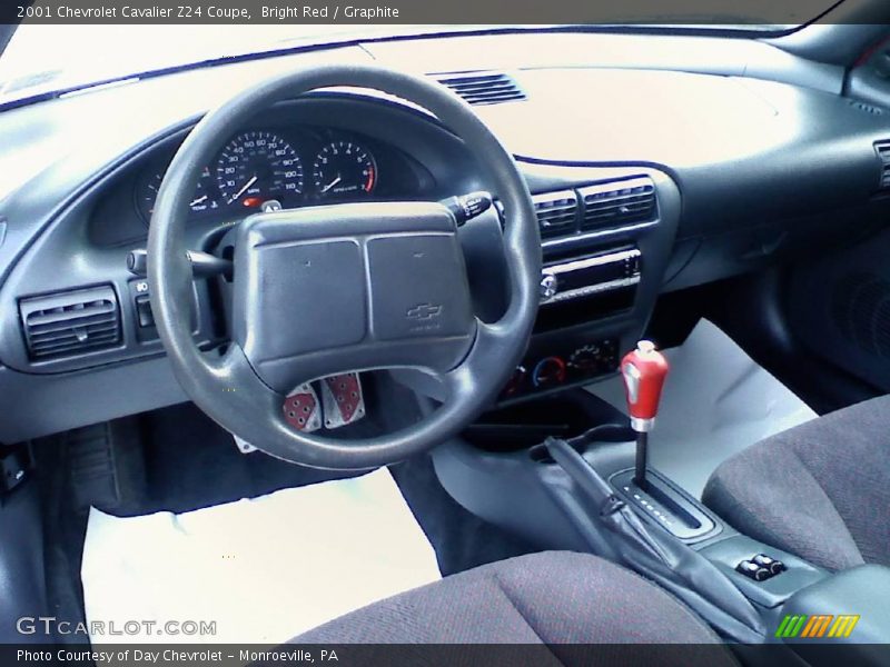 Bright Red / Graphite 2001 Chevrolet Cavalier Z24 Coupe