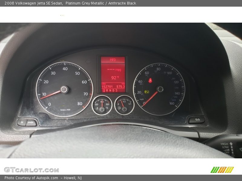 Platinum Grey Metallic / Anthracite Black 2008 Volkswagen Jetta SE Sedan