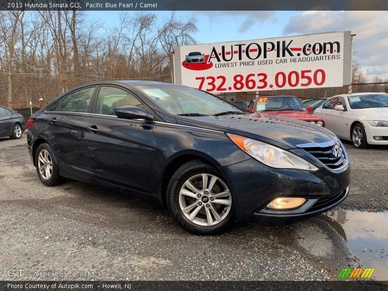 Pacific Blue Pearl / Camel 2013 Hyundai Sonata GLS