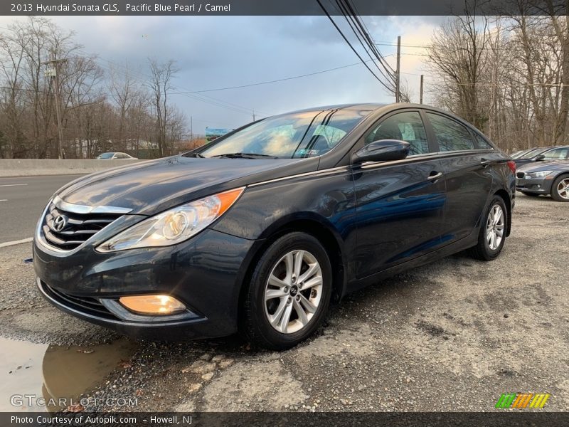 Pacific Blue Pearl / Camel 2013 Hyundai Sonata GLS