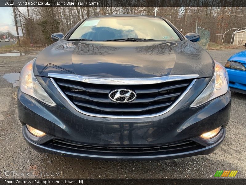 Pacific Blue Pearl / Camel 2013 Hyundai Sonata GLS