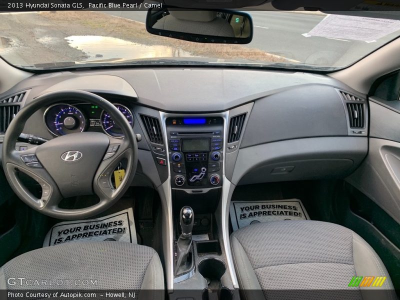 Pacific Blue Pearl / Camel 2013 Hyundai Sonata GLS