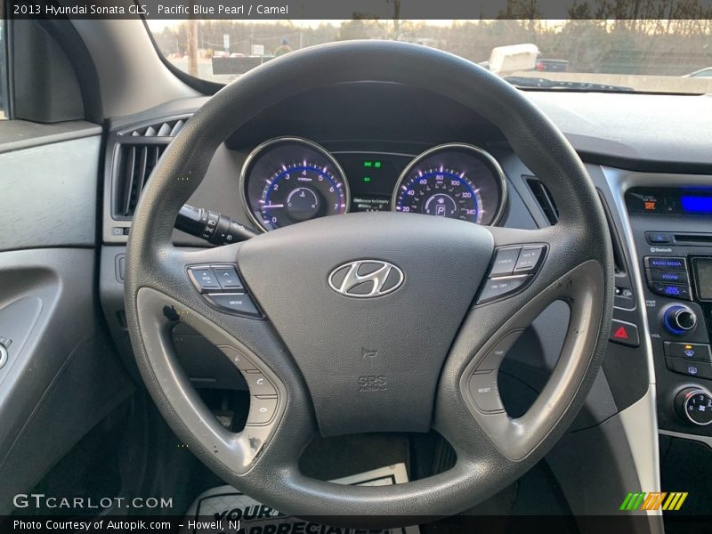Pacific Blue Pearl / Camel 2013 Hyundai Sonata GLS