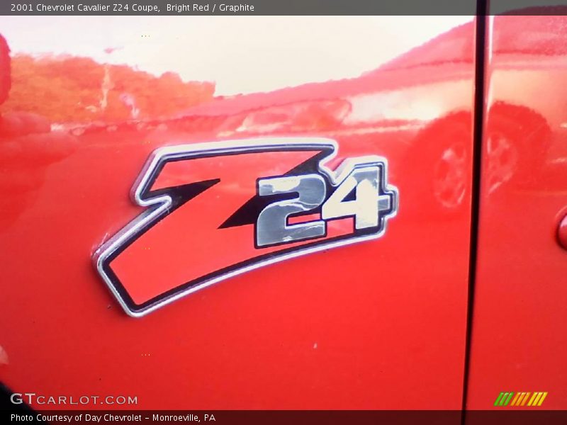Bright Red / Graphite 2001 Chevrolet Cavalier Z24 Coupe