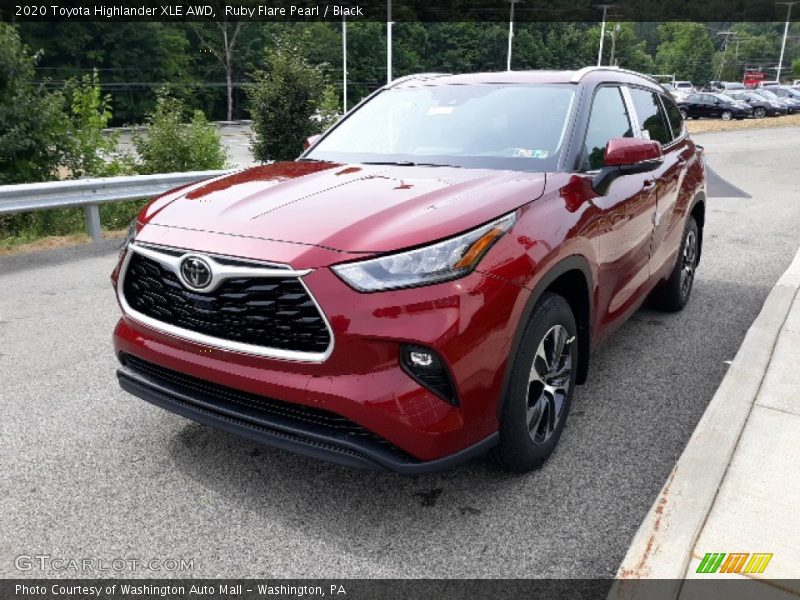Ruby Flare Pearl / Black 2020 Toyota Highlander XLE AWD