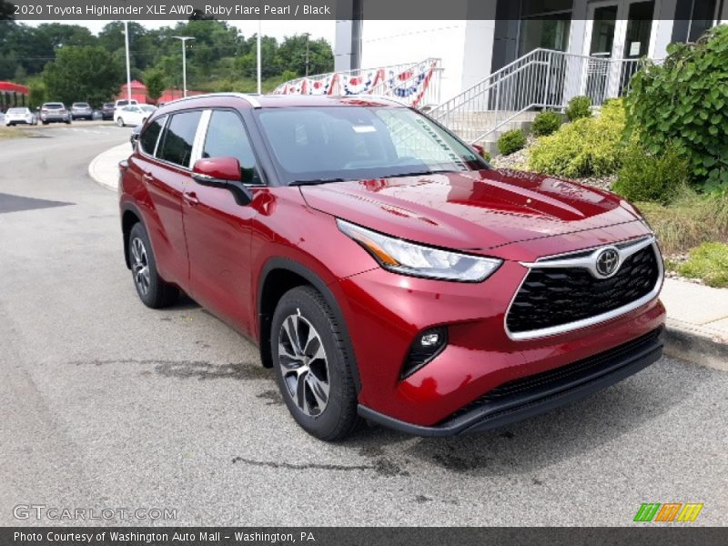 Ruby Flare Pearl / Black 2020 Toyota Highlander XLE AWD