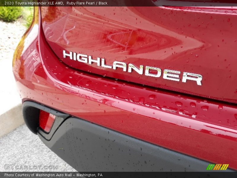 Ruby Flare Pearl / Black 2020 Toyota Highlander XLE AWD