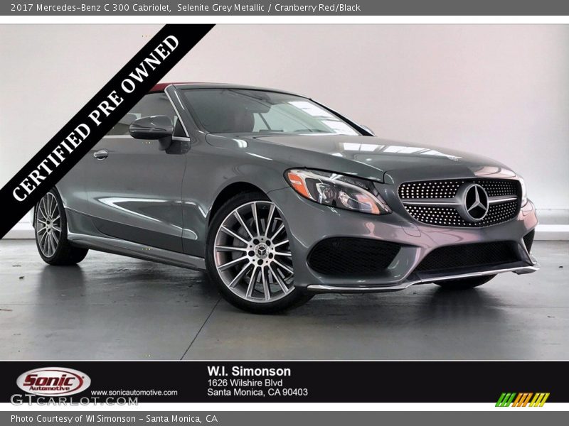 Selenite Grey Metallic / Cranberry Red/Black 2017 Mercedes-Benz C 300 Cabriolet