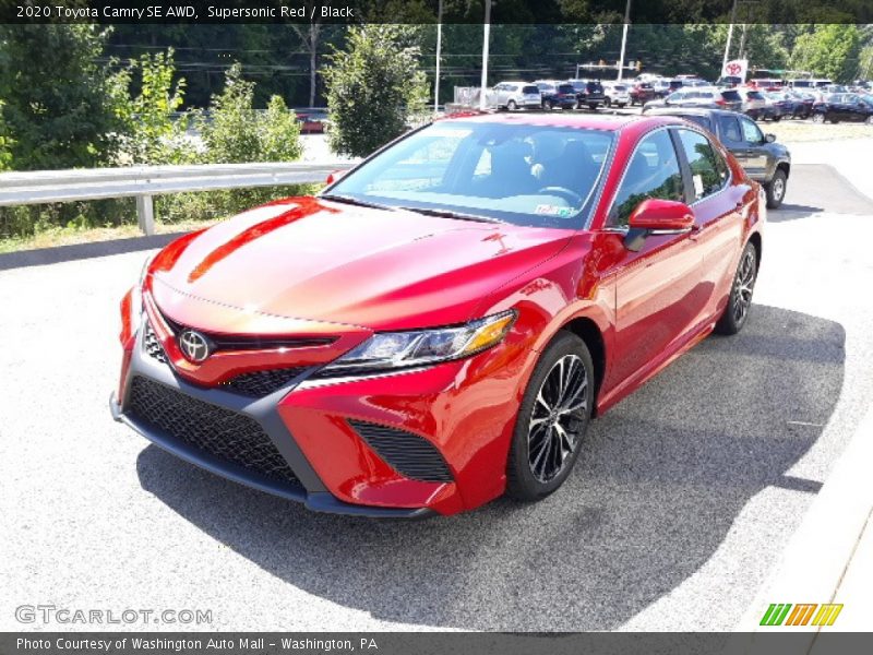 Supersonic Red / Black 2020 Toyota Camry SE AWD