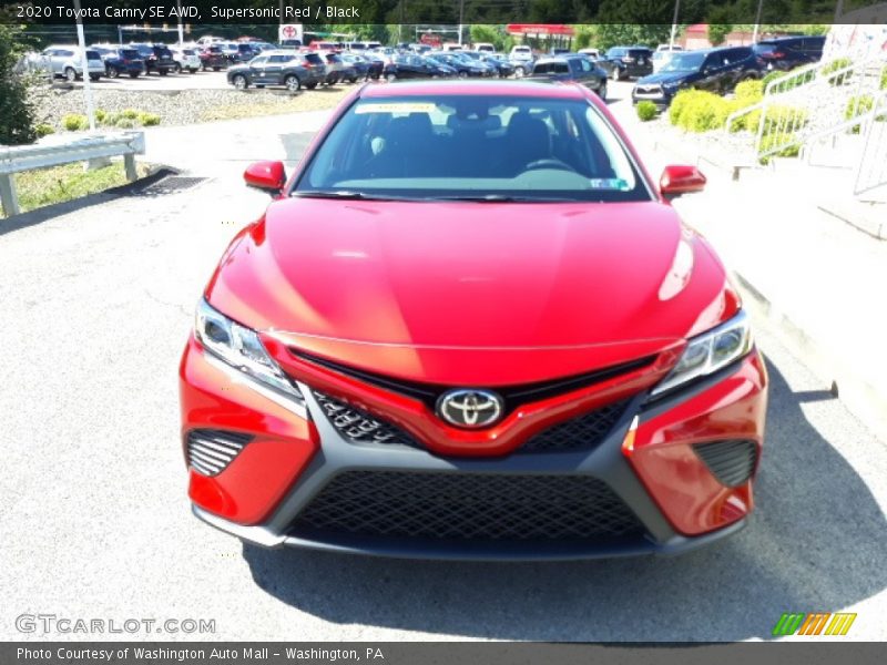 Supersonic Red / Black 2020 Toyota Camry SE AWD
