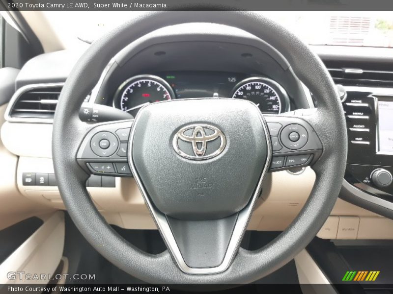 Super White / Macadamia 2020 Toyota Camry LE AWD