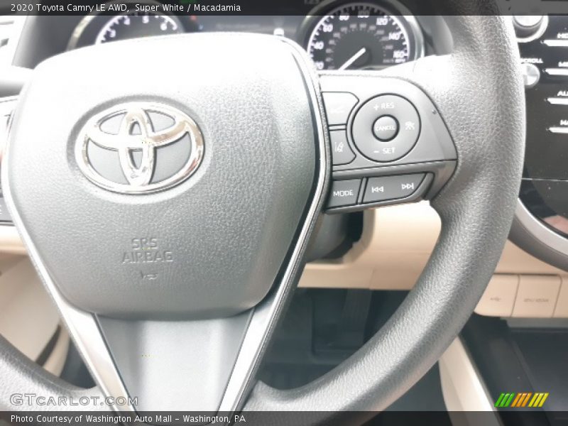 Super White / Macadamia 2020 Toyota Camry LE AWD