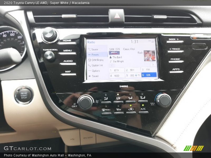 Super White / Macadamia 2020 Toyota Camry LE AWD