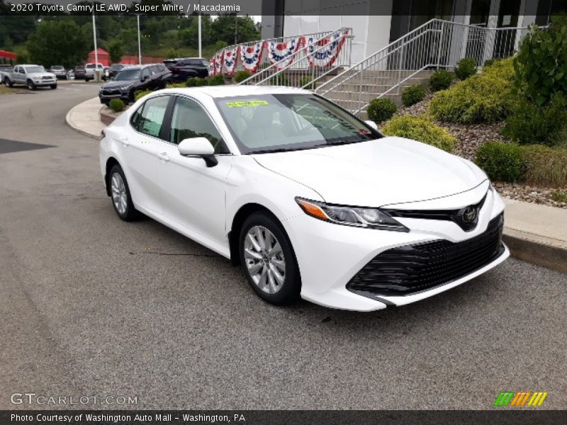 Super White / Macadamia 2020 Toyota Camry LE AWD