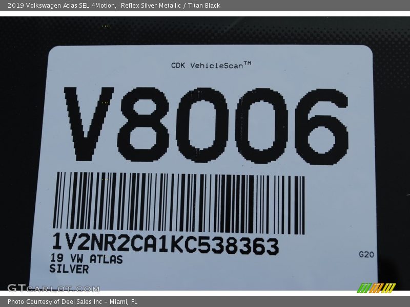Reflex Silver Metallic / Titan Black 2019 Volkswagen Atlas SEL 4Motion