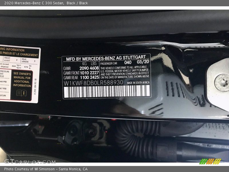 Black / Black 2020 Mercedes-Benz C 300 Sedan