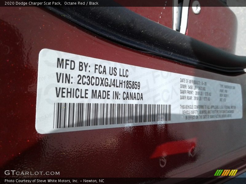 Octane Red / Black 2020 Dodge Charger Scat Pack