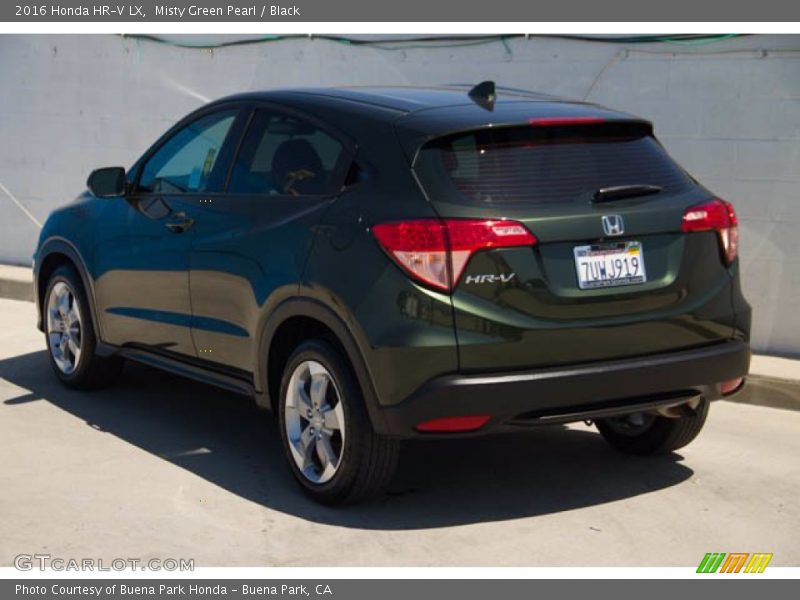 Misty Green Pearl / Black 2016 Honda HR-V LX