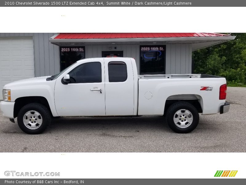 Summit White / Dark Cashmere/Light Cashmere 2010 Chevrolet Silverado 1500 LTZ Extended Cab 4x4