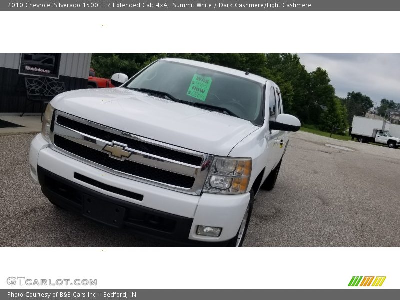 Summit White / Dark Cashmere/Light Cashmere 2010 Chevrolet Silverado 1500 LTZ Extended Cab 4x4