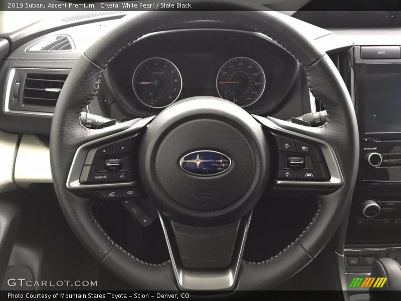Crystal White Pearl / Slate Black 2019 Subaru Ascent Premium