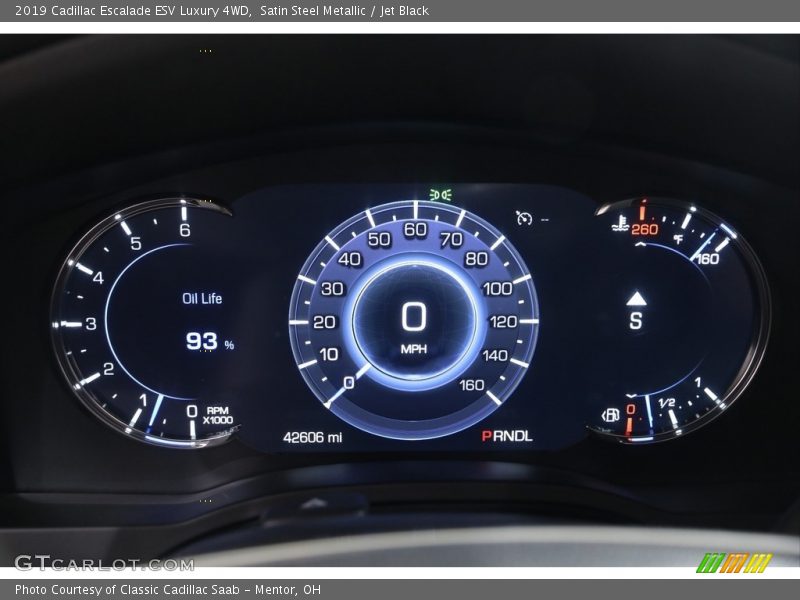 Satin Steel Metallic / Jet Black 2019 Cadillac Escalade ESV Luxury 4WD