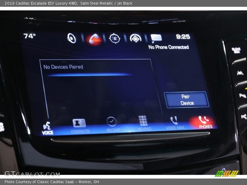 Satin Steel Metallic / Jet Black 2019 Cadillac Escalade ESV Luxury 4WD