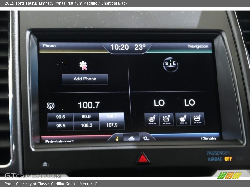 White Platinum Metallic / Charcoal Black 2015 Ford Taurus Limited