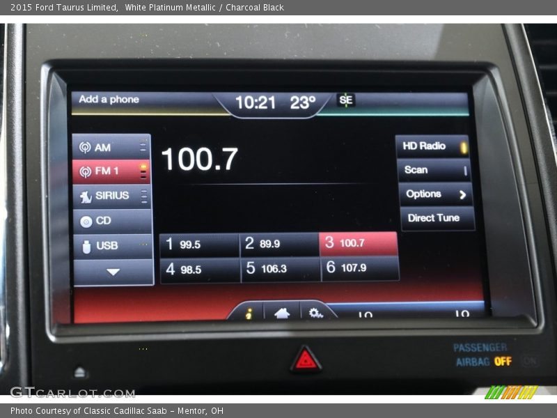 White Platinum Metallic / Charcoal Black 2015 Ford Taurus Limited