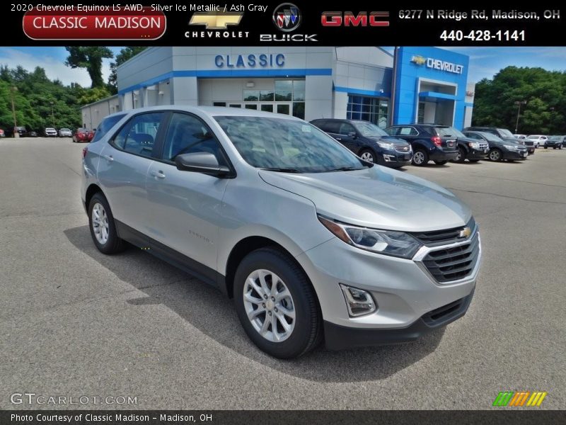 Silver Ice Metallic / Ash Gray 2020 Chevrolet Equinox LS AWD