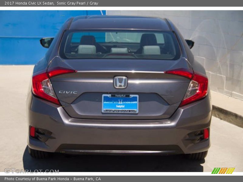 Sonic Gray Pearl / Gray 2017 Honda Civic LX Sedan