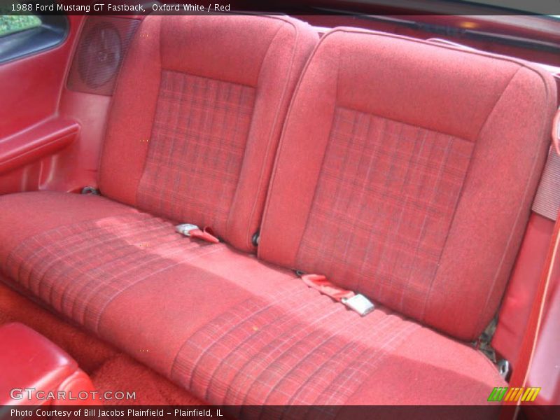 Oxford White / Red 1988 Ford Mustang GT Fastback