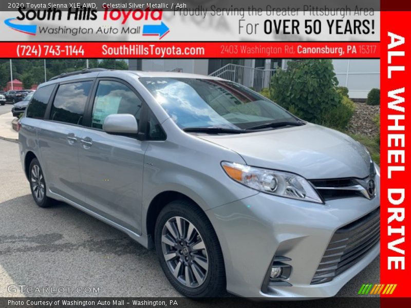 Celestial Silver Metallic / Ash 2020 Toyota Sienna XLE AWD